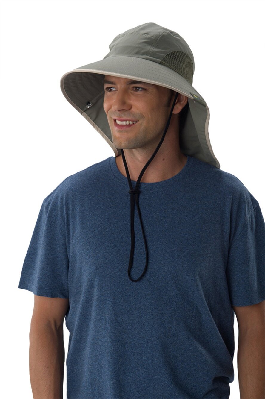2113 Unisex Floppy Sun Hat Olive with Khaki Trim